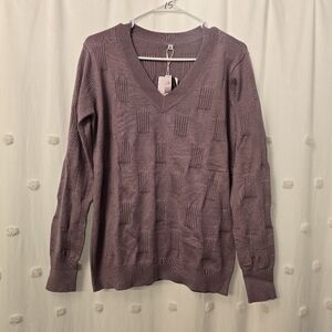 Licemere Women's Purple V-Neck Sweater Size Med Nwt